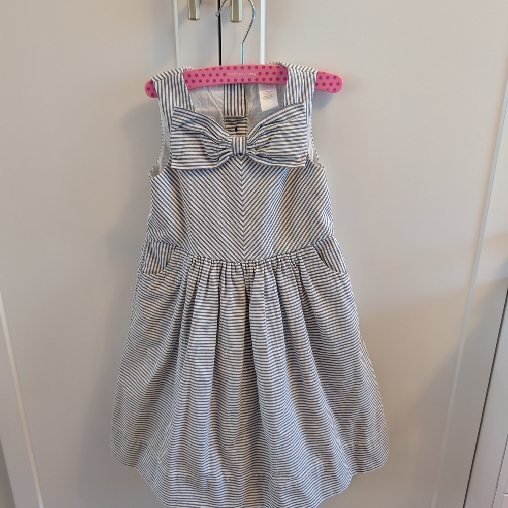 Janie And Jack Striped KDress with Bow Accent